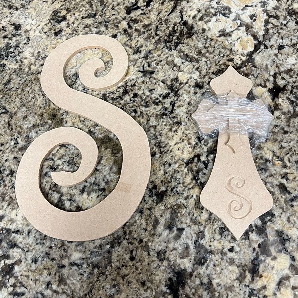 Wood “S” and cross with “S” on it